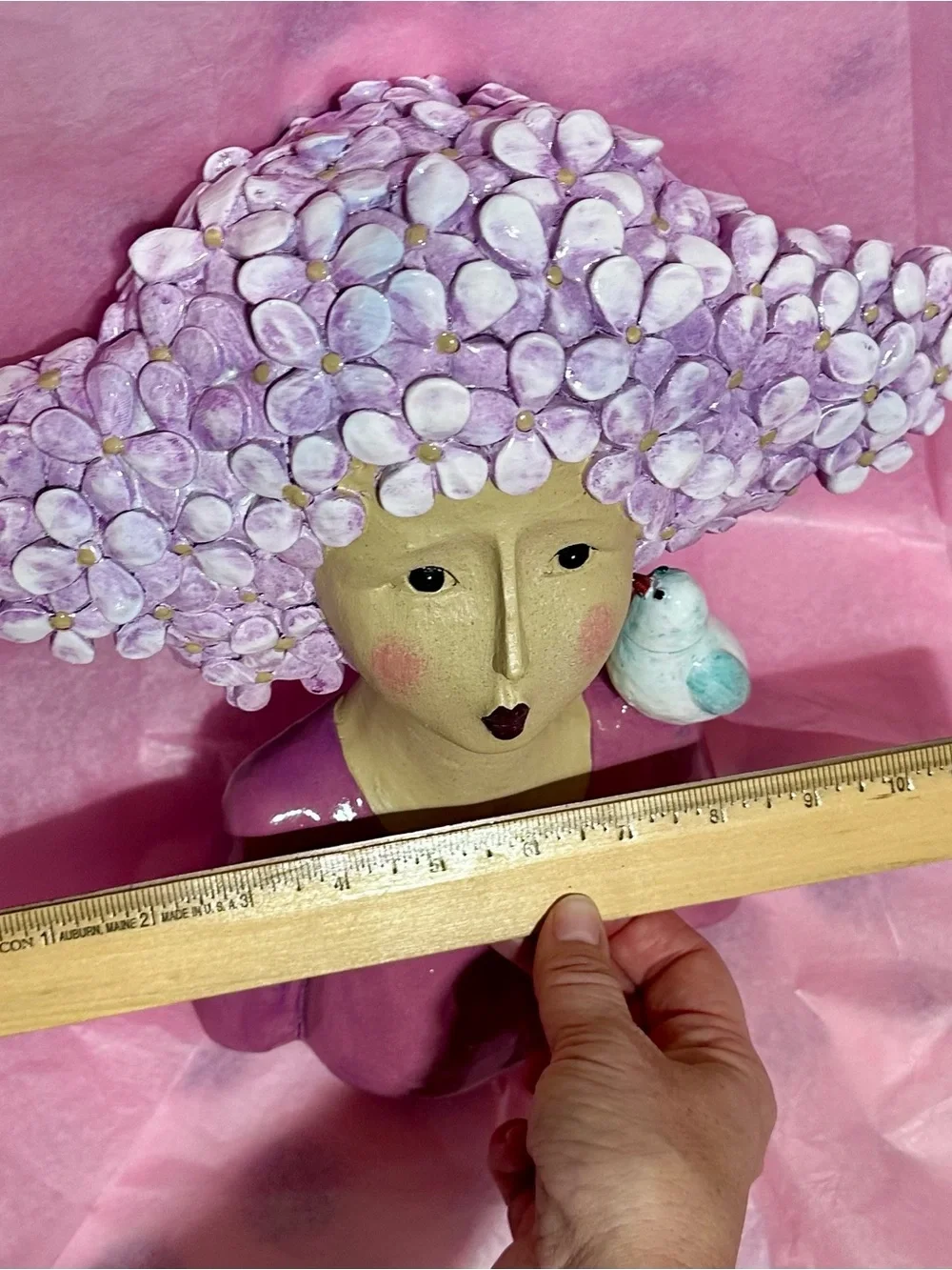 Dilicoming Modern Art Floral Head Statue Garden Bust